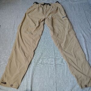 Exofficio Cargo Pants Womens Size 14-16 Long Beige Nylon Belted Hiking